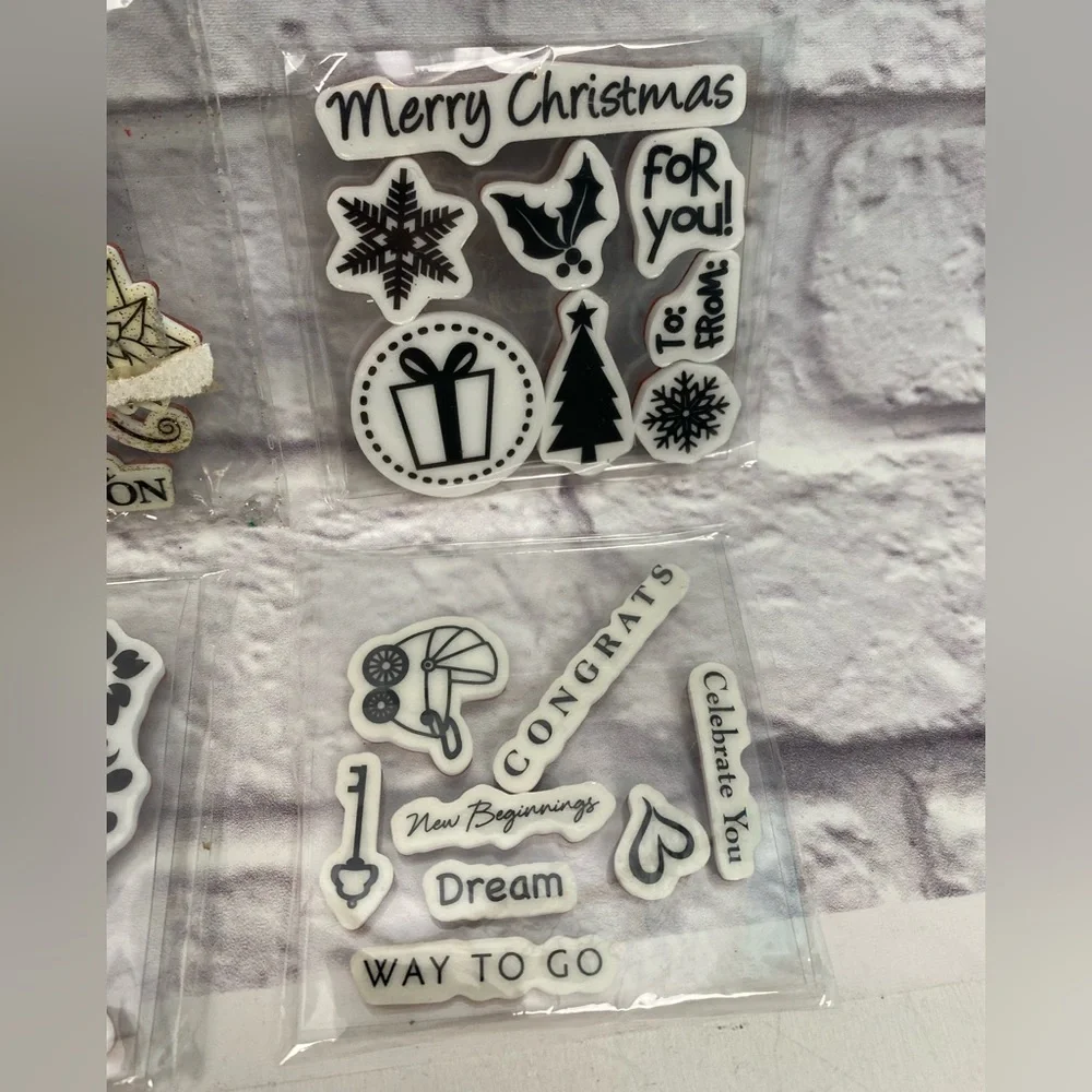 New Set of scrap booking/card making stamps and ink pad